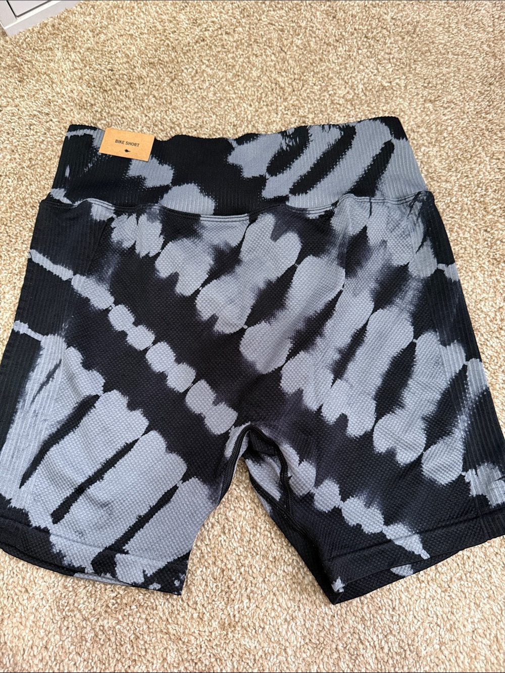 Victoria secret pink Black & Gray Tie-Dye Bike Shorts